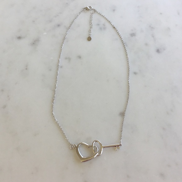 Sale $28! Sterling Silver Floating Heart & Key Necklace - Picture 13 of 15
